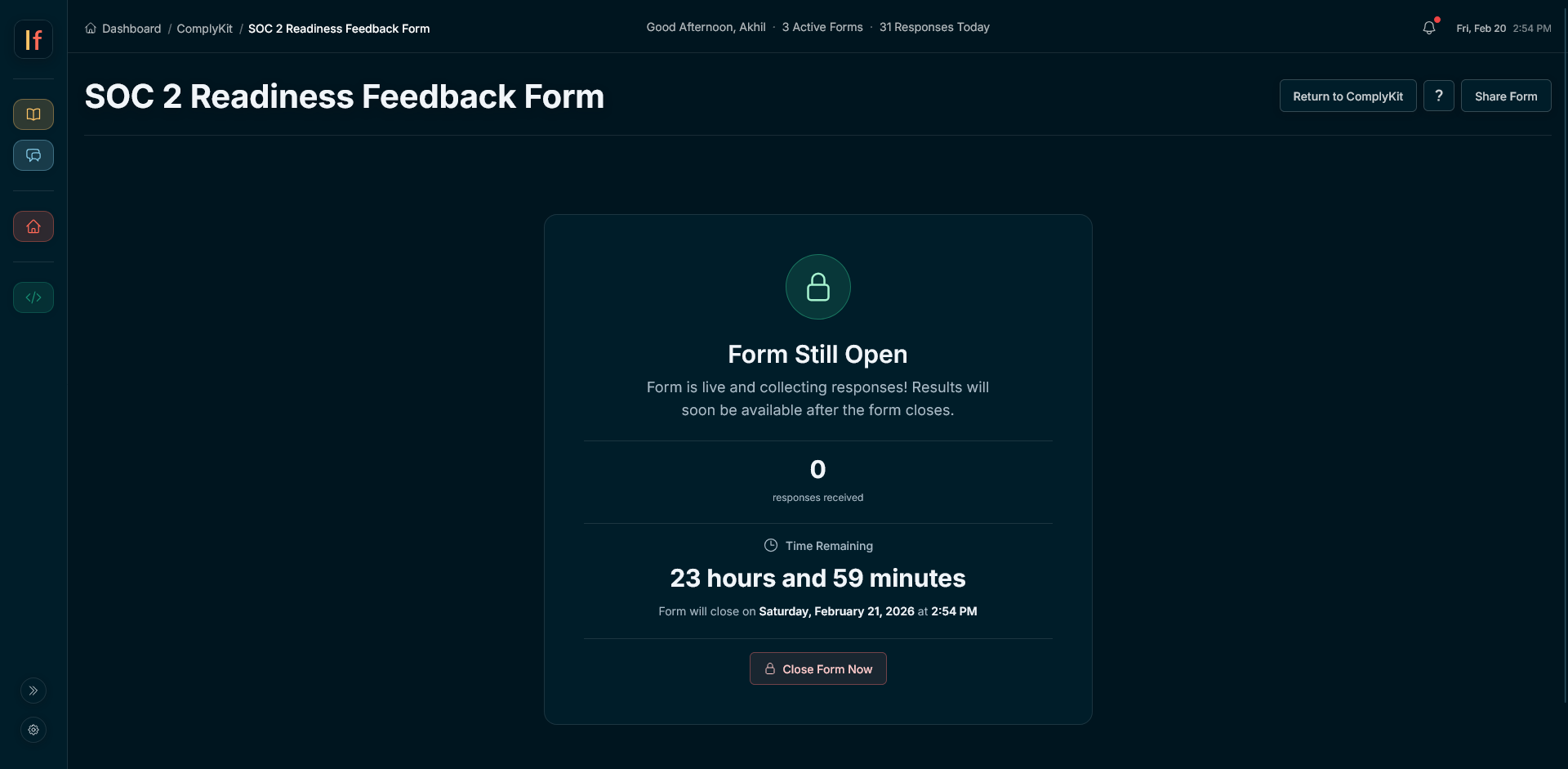 Step 2: Share It - lumeforms form published and shareable